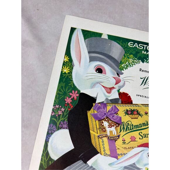 Vintage 1951 Whitman Sampler Easter Print Ad Chocolate Mod MCM - Picture 5 of 5